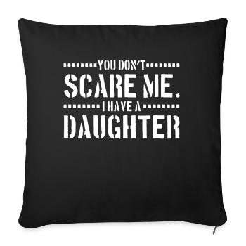 Daughter Mom Father says. - Sofa pillowcase 17,3'' x 17,3'' (45 x 45 cm) - black - Front