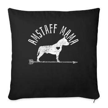 American Staffordshire Mama - Housse de coussin décorative 45 x 45 cm - noir - Devant