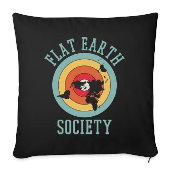 Flache Erde Verschwörungsgesellschaft - Sofakissenbezug 45 x 45 cm - Schwarz - Vorne