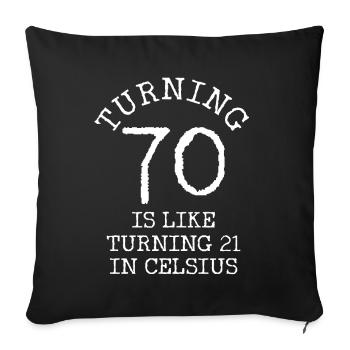 70 years old birthday - Sofa pillowcase 17,3'' x 17,3'' (45 x 45 cm) - black - Front