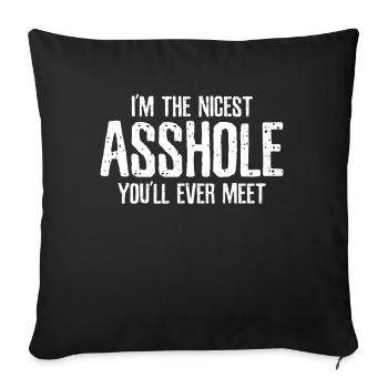 Asshole humor - Sofa pillowcase 17,3'' x 17,3'' (45 x 45 cm) - black - Front