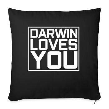 Atheist Charles Darwin - Sofa pillowcase 17,3'' x 17,3'' (45 x 45 cm) - black - Front