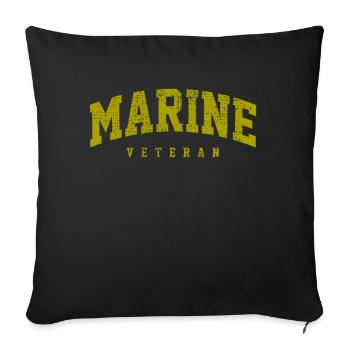 Militaire vétéran de la Marine - Housse de coussin décorative 45 x 45 cm - noir - Devant