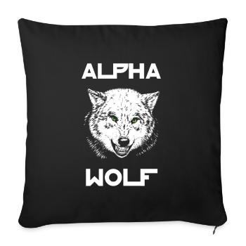 Alpha Wolf Wildlife - Sofa pillowcase 17,3'' x 17,3'' (45 x 45 cm) - black - Front