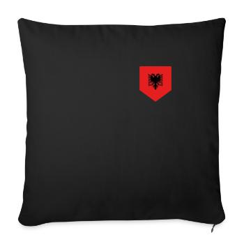 Albanie Drapeau - Housse de coussin décorative 45 x 45 cm - noir - Devant