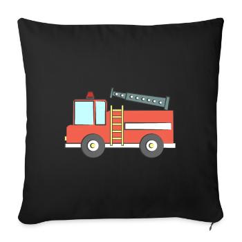 Camion de pompiers - Housse de coussin décorative 45 x 45 cm - noir - Devant