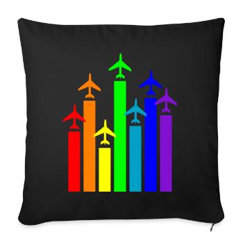 Flugzeug-Pilot Luftfahrt - Sofakissenbezug 45 x 45 cm - Schwarz - Vorne