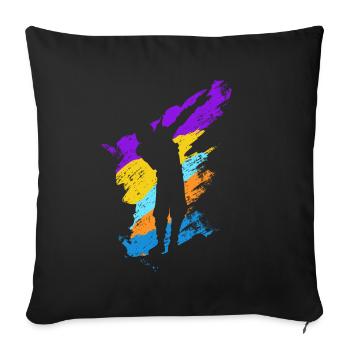 Polka dot dance - Sofa pillowcase 17,3'' x 17,3'' (45 x 45 cm) - black - Front
