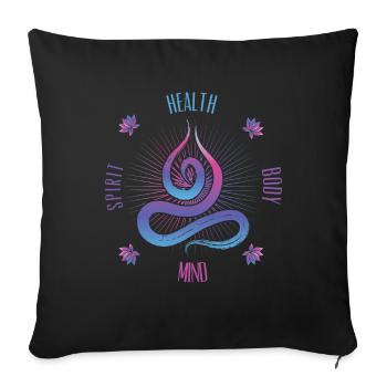 Yoga Méditation spirituelle - Housse de coussin décorative 45 x 45 cm - noir - Devant