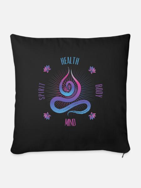 Yoga Spirituelle Meditation - Sofakissenbezug 45 x 45 cm - Schwarz