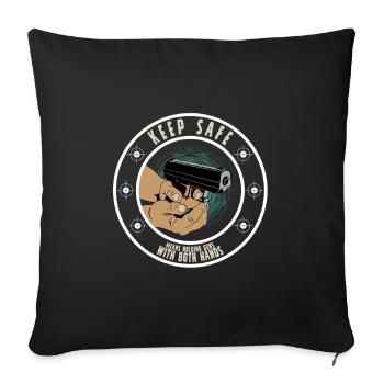 Pistole Faustfeuerwaffe Schießen - Sofakissenbezug 45 x 45 cm - Schwarz - Vorne