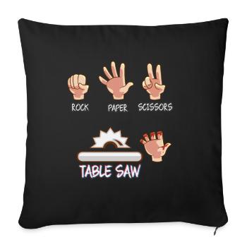 Charpentier bois - Housse de coussin décorative 45 x 45 cm - noir - Devant