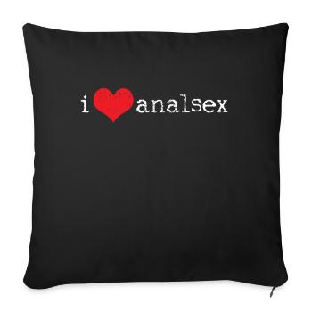 Sexe anal Humour adulte - Housse de coussin décorative 45 x 45 cm - noir - Devant