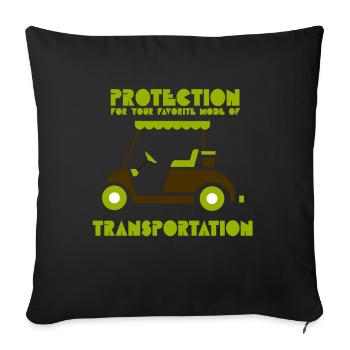 Golf Game Golf Cart Transportation - Sofa pillowcase 17,3'' x 17,3'' (45 x 45 cm) - black - Front