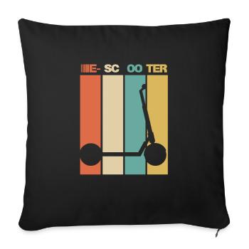Scooter électrique Escooter - Housse de coussin décorative 45 x 45 cm - noir - Devant