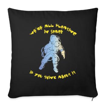 Astronaut Science Space - Sofa pillowcase 17,3'' x 17,3'' (45 x 45 cm) - black - Front