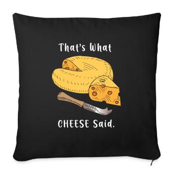 Fromage Cheddar Pun Pun - Housse de coussin décorative 45 x 45 cm - noir - Devant