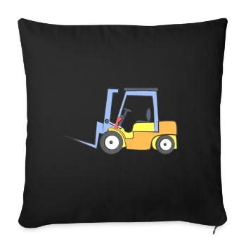 Forklift Construction Machine - Sofa pillowcase 17,3'' x 17,3'' (45 x 45 cm) - black - Front