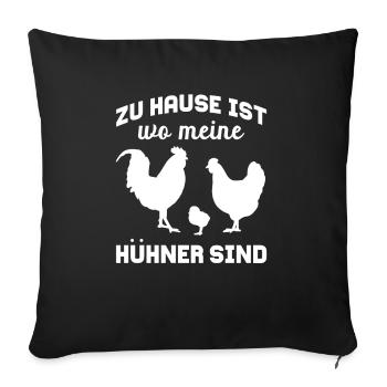 Rooster Chicken Vintage - Sofa pillowcase 17,3'' x 17,3'' (45 x 45 cm) - black - Front