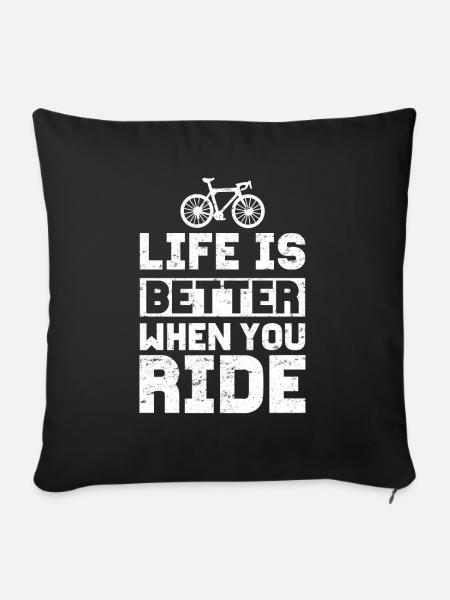 Radfahren Radfahren - Sofakissenbezug 45 x 45 cm - Schwarz