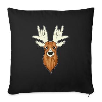 Deer ASL Deaf - Sofa pillowcase 17,3'' x 17,3'' (45 x 45 cm) - black - Front
