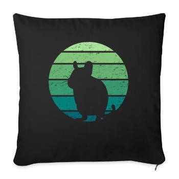 Degu rodent animal - Sofa pillowcase 17,3'' x 17,3'' (45 x 45 cm) - black - Front