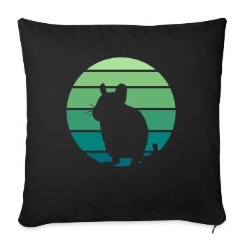 Degu rodent - Sofa pillowcase 17,3'' x 17,3'' (45 x 45 cm) - black - Front