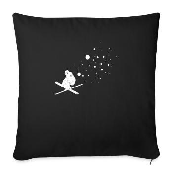 Ski ski acrobatique - Housse de coussin décorative 45 x 45 cm - noir - Devant