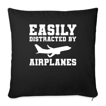 Flugzeug-Pilot Luftfahrt - Sofakissenbezug 45 x 45 cm - Schwarz - Vorne