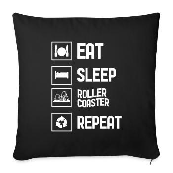 Parc d'attractions de montagnes russes - Housse de coussin décorative 45 x 45 cm - noir - Devant