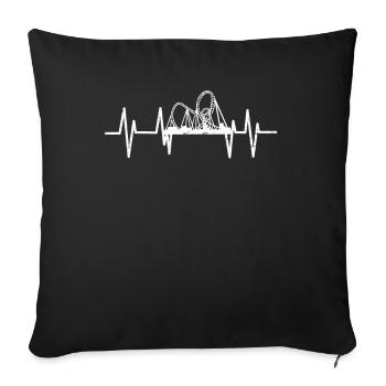 Battement de coeur de montagnes russes - Housse de coussin décorative 45 x 45 cm - noir - Devant
