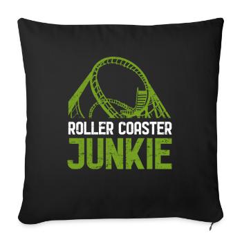 Junkie de montagnes russes - Housse de coussin décorative 45 x 45 cm - noir - Devant