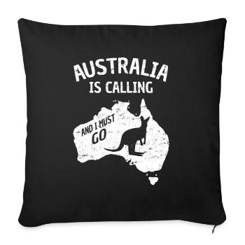 Souvenir de voyage en Australie - Housse de coussin décorative 45 x 45 cm - noir - Devant
