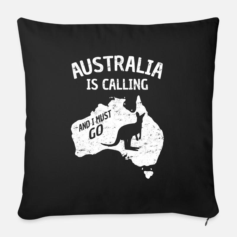 Australien Reise-Souvenir - Sofakissenbezug 45 x 45 cm - Schwarz