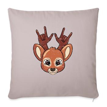 ASL Hirsch sourd - Housse de coussin décorative 45 x 45 cm - taupe clair - Devant