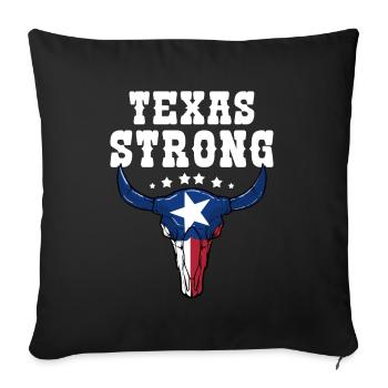 Longhorn Texas Flag - Sofa pillowcase 17,3'' x 17,3'' (45 x 45 cm) - black - Front