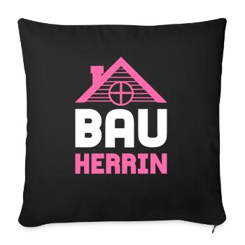 Construction mistress building mistress - Sofa pillowcase 17,3'' x 17,3'' (45 x 45 cm) - black - Front