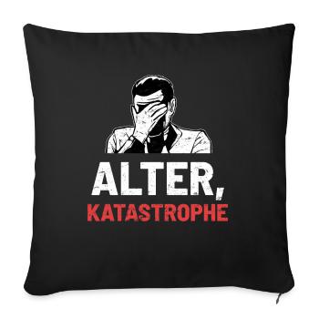 Ancien combattant chevronné - Housse de coussin décorative 45 x 45 cm - noir - Devant