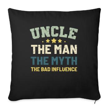 oncle - Housse de coussin décorative 45 x 45 cm - noir - Devant