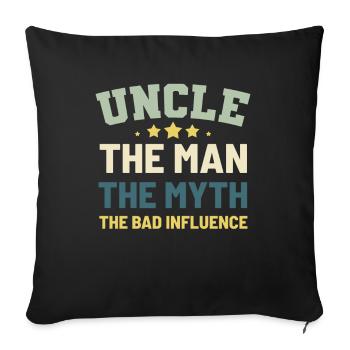 oncle - Housse de coussin décorative 45 x 45 cm - noir - Devant