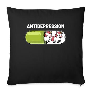 Unicorn Anti Depression Capsule - Sofa pillowcase 17,3'' x 17,3'' (45 x 45 cm) - black - Front