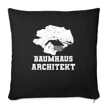 Baumhaus Architekt Kinder - Sofakissenbezug 45 x 45 cm - Schwarz - Vorne