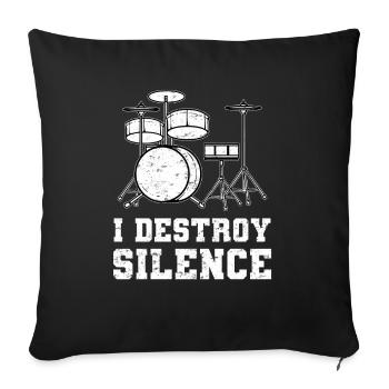 Batterie batterie batterie - Housse de coussin décorative 45 x 45 cm - noir - Devant