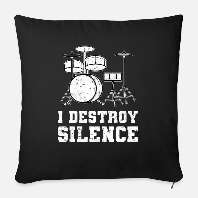 Batterie batterie batterie - Housse de coussin décorative 45 x 45 cm - noir