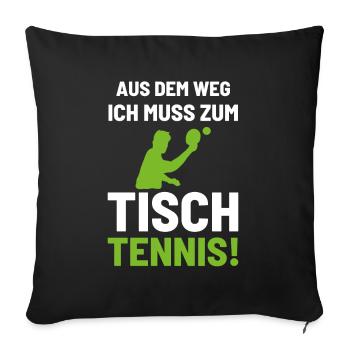 Tischtennis - Sofakissenbezug 45 x 45 cm - Schwarz - Vorne
