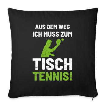 Tischtennis Tischtennis - Sofakissenbezug 45 x 45 cm - Schwarz - Vorne