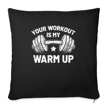 Haltérophilie au gymnase - Housse de coussin décorative 45 x 45 cm - noir - Devant