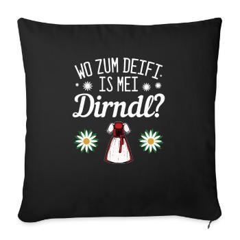 Dirndl - Sofakissenbezug 45 x 45 cm - Schwarz - Vorne