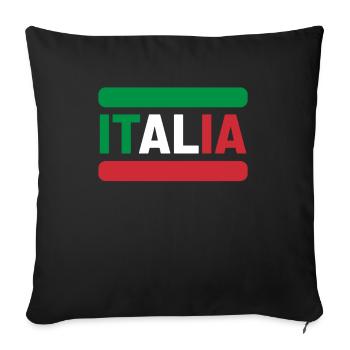 Italie Italie drapeau italien - Housse de coussin décorative 45 x 45 cm - noir - Devant