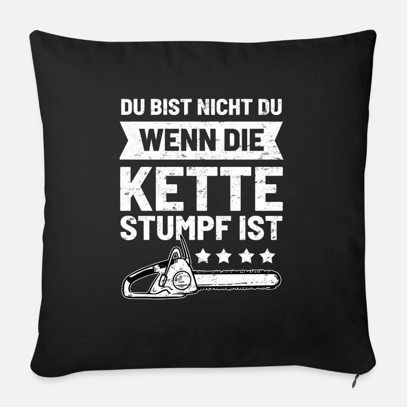 Kettensäge ich bin nicht ich - Sofakissenbezug 45 x 45 cm - Schwarz